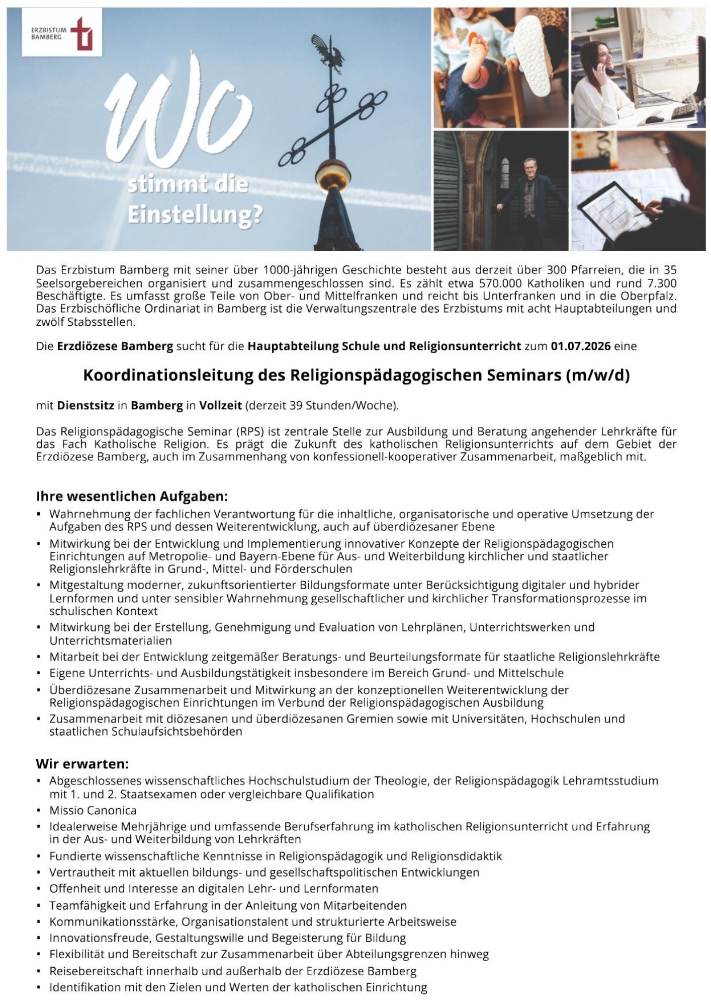 Stellenausschreibung Koordinationsleitung